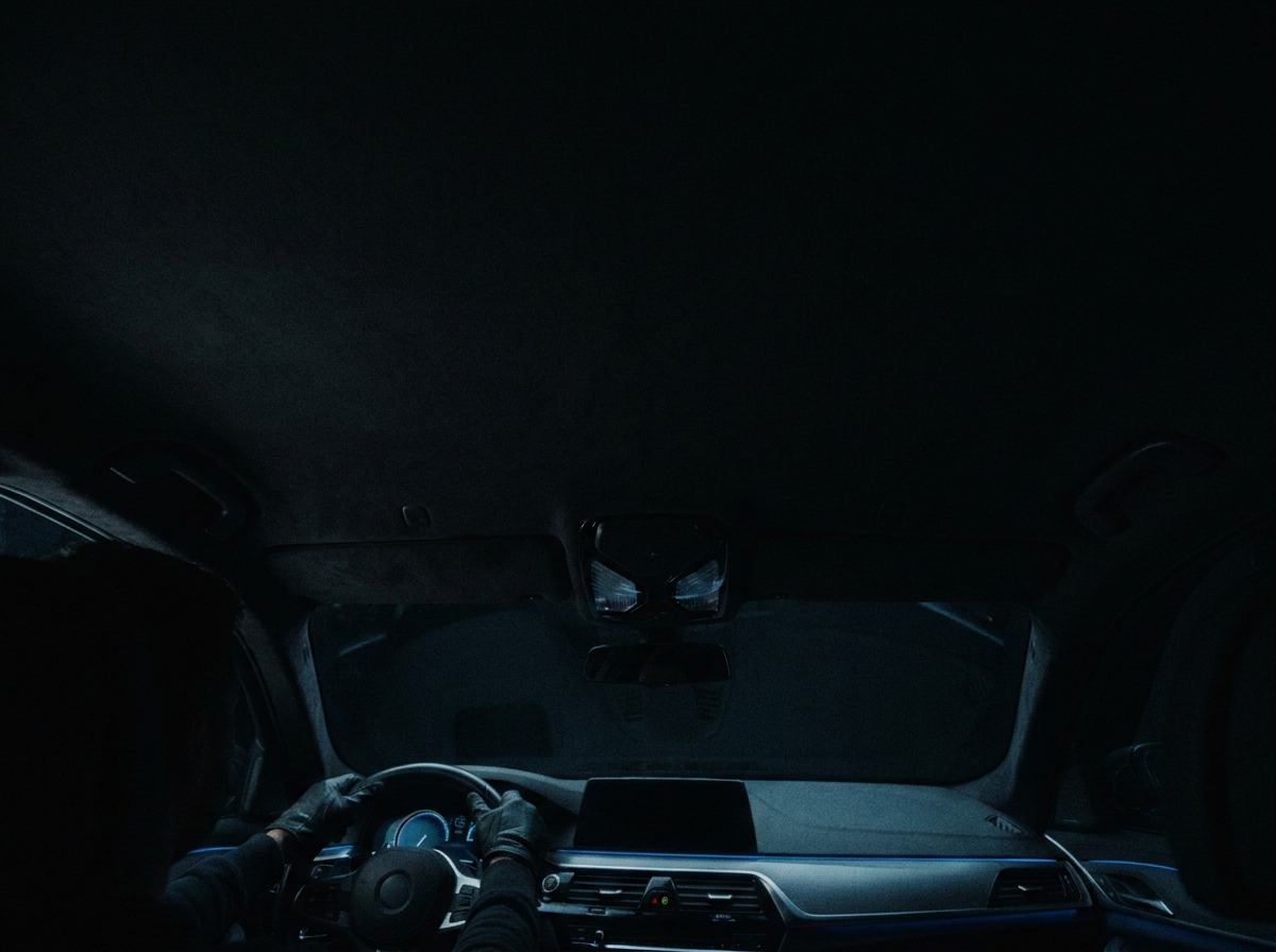 Luxury sedan headliner — before